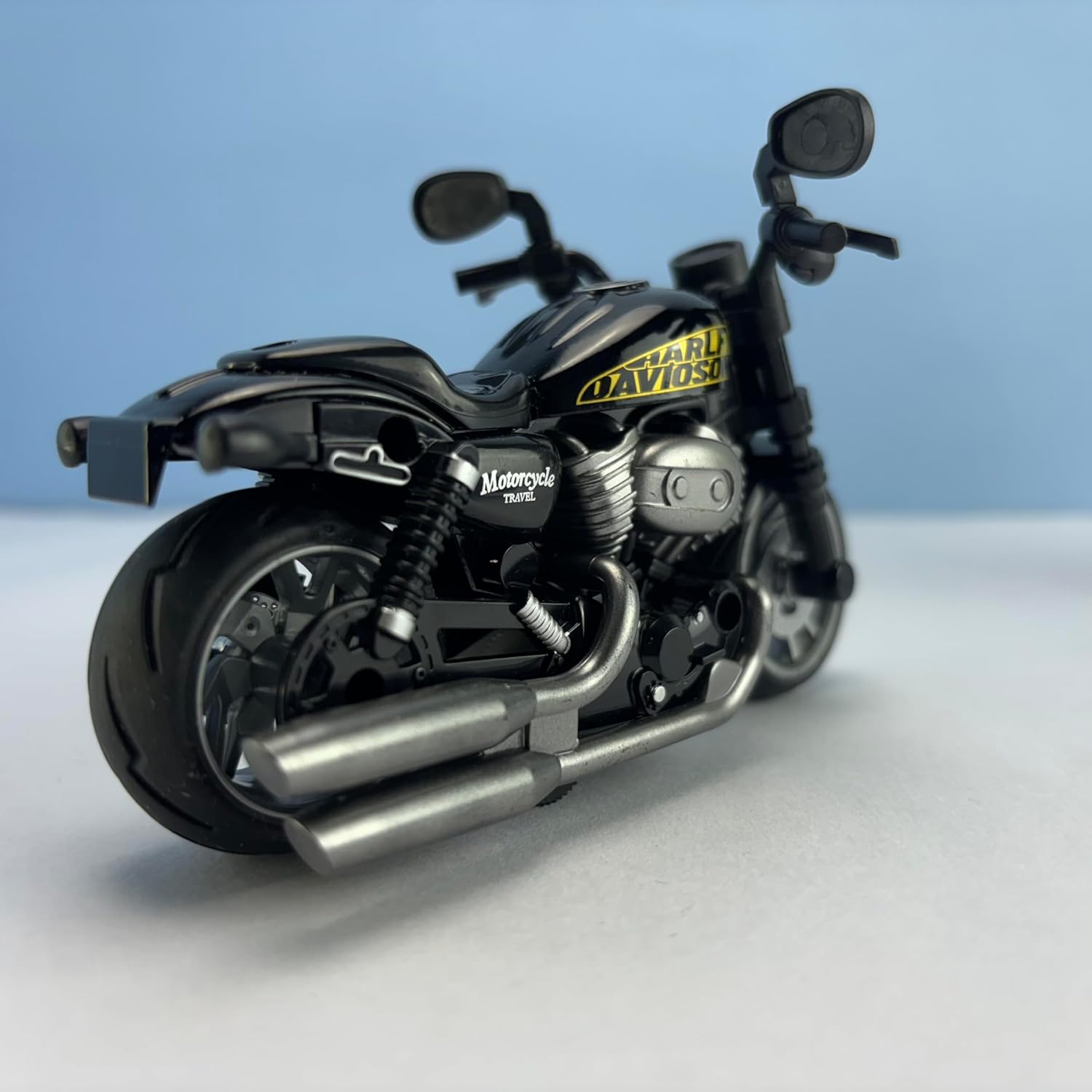 Smily Buds - 1:14 Scale Die-Cast Bike Pull Back Motorbike with Moving Handle Motorcycle Toy for Kids Birthday Gift Boys