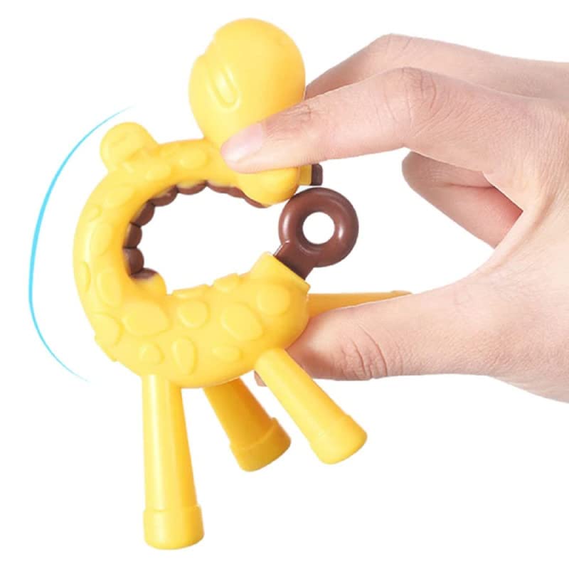 Smily Buds Giraffe Shape Food Grade| BPA Free Silicone Teething Soft Teether for Baby Teether