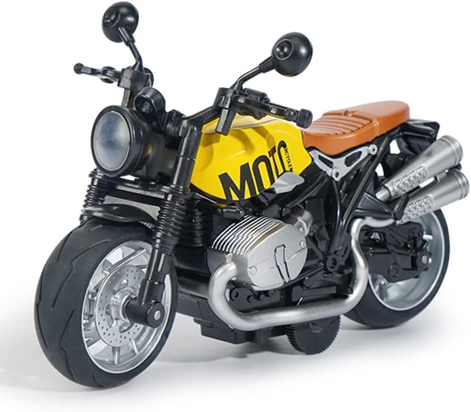 Smily Buds - 1:14 Scale Die-Cast Bike Pull Back Motorbike with Moving Handle Motorcycle Toy for Kids Birthday Gift Boys