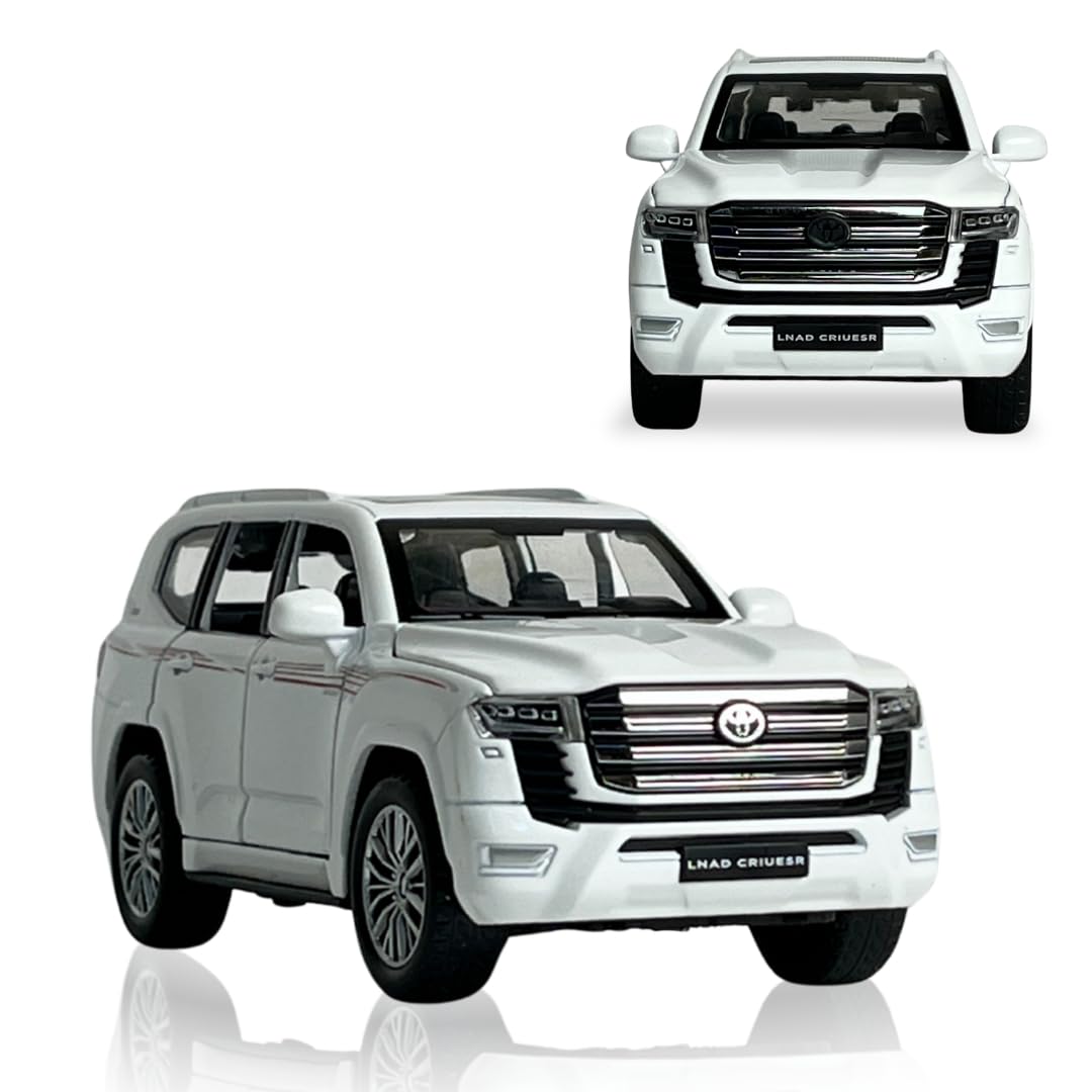 Land Cruiser White Die Cast Metal Toy Car Model die cast car for Kids Boys Girls ‎1:32 Scale