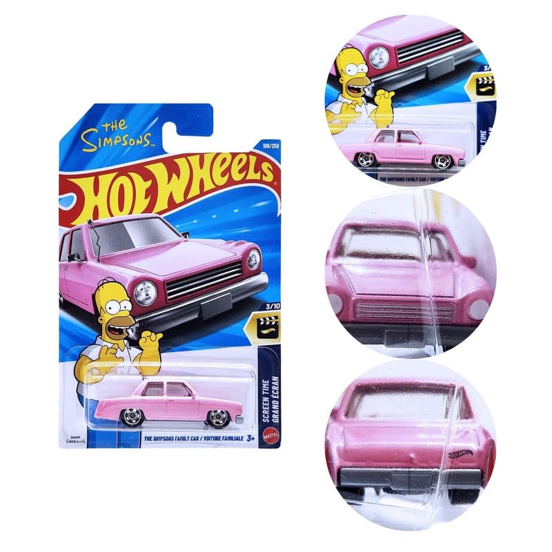 Smily Buds Importde Hot Wheels The Simpsons Family Car Screen Time Ages 3 and Up 108/250 (Pink)