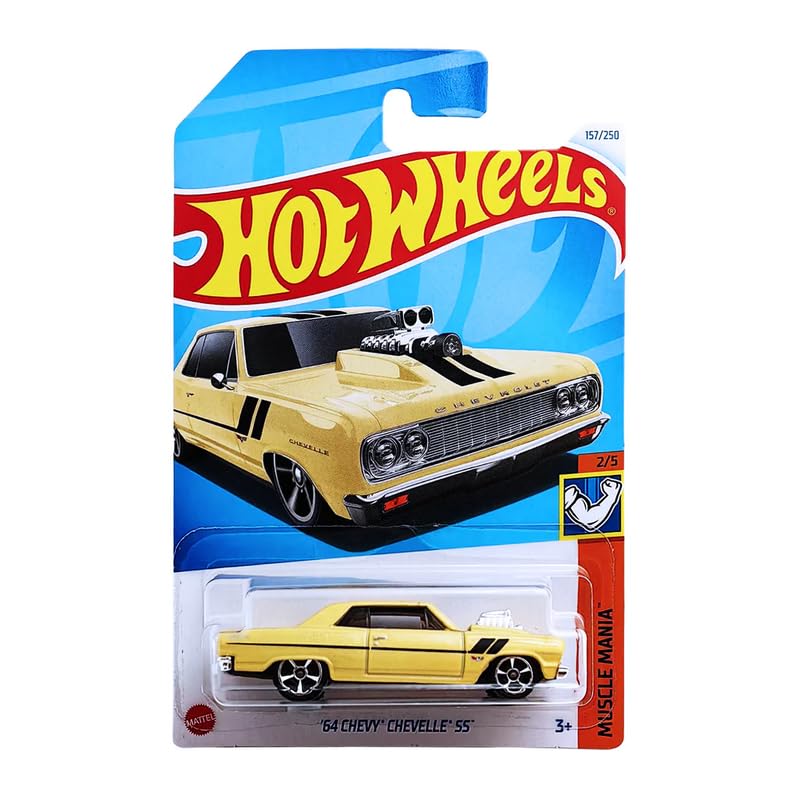 Smily Buds - Hot Wheels 64 Chevy Chevelle SS Muscle Mania for Ages 3+ (Yellow)