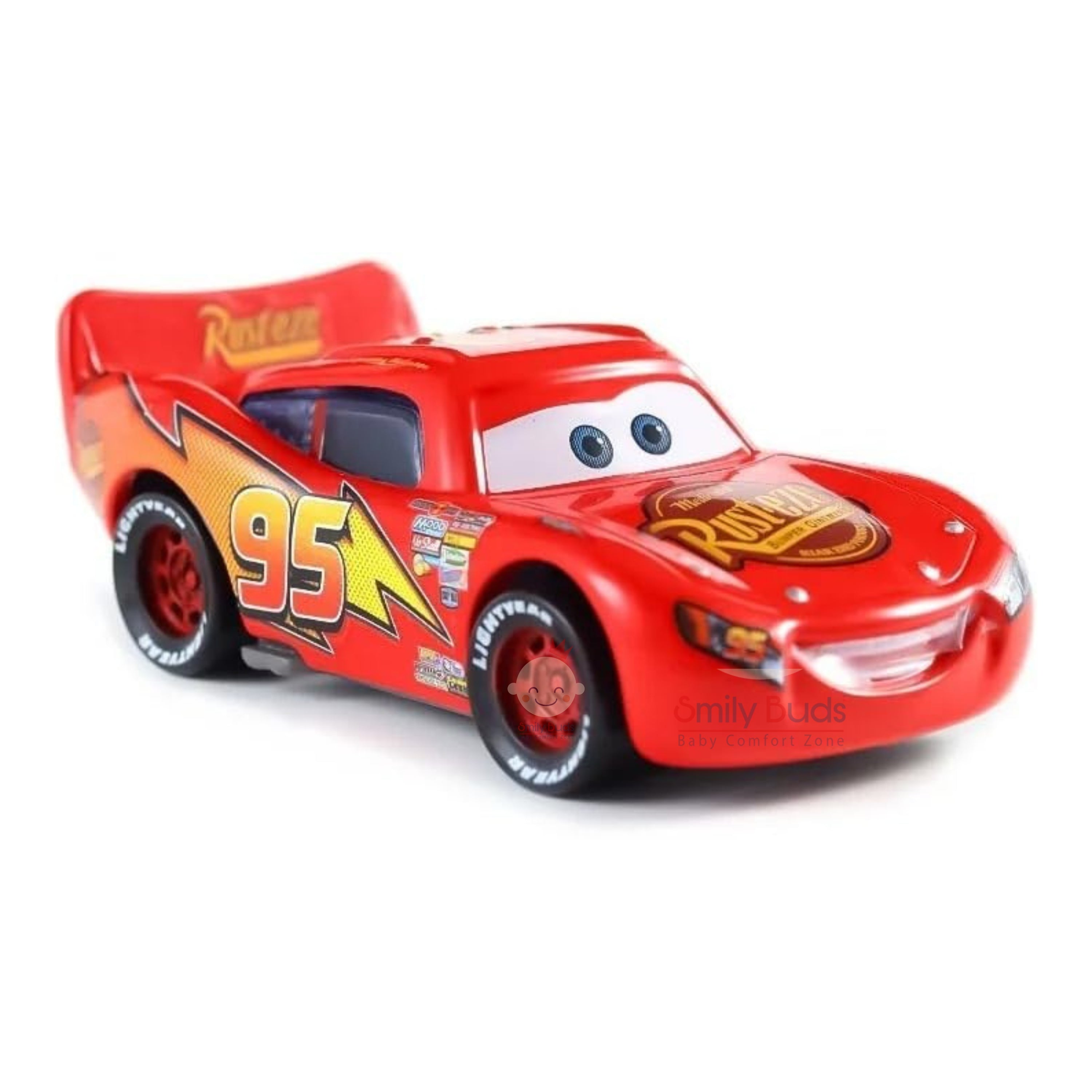 Smily Buds Die-Cast Metal Body MCQueen Disney Car Pull-Back Action, with Lights & Music, Miniature Scaled 1:36