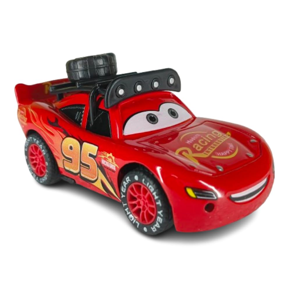 Smily Buds Die-Cast Metal Body MCQueen Disney Car Pull-Back Action, with Lights & Music, Miniature Scaled 1:36