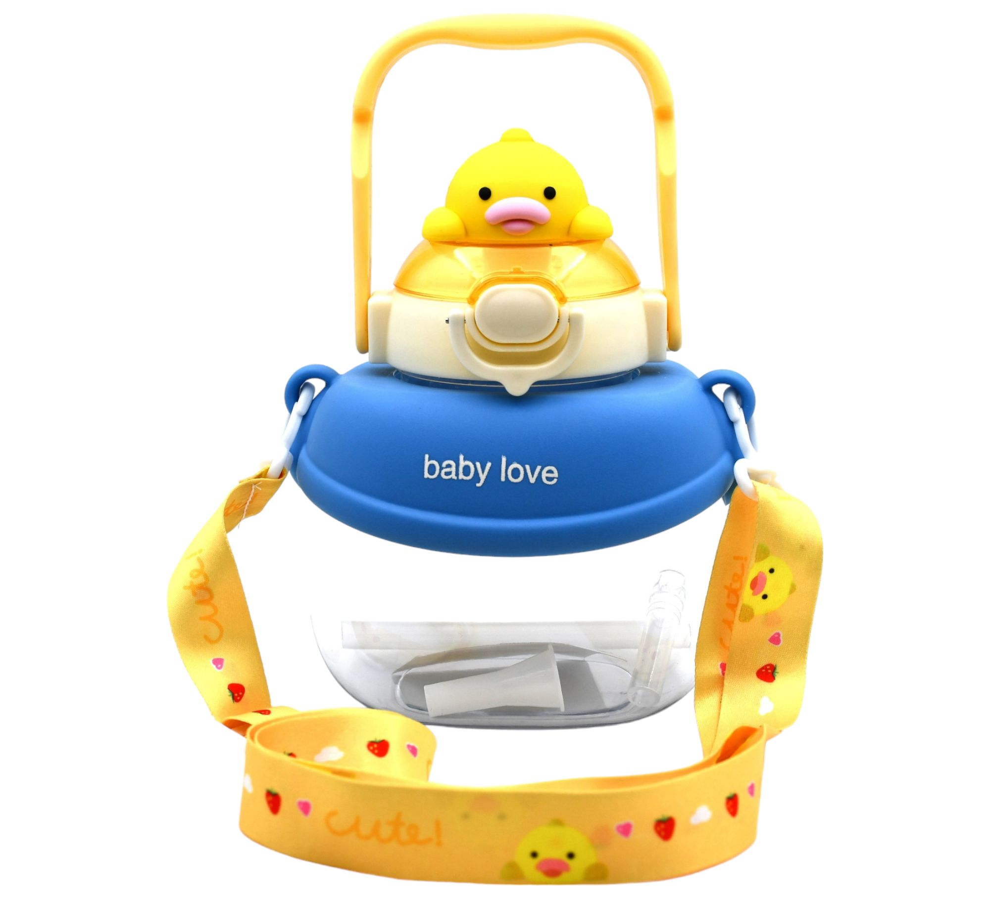 Smily Buds - Premium Rabbit Baby Straw Sipper Bottle | BPA Free | Anti-Leak | Boys & Girls Blue - 1Ltr