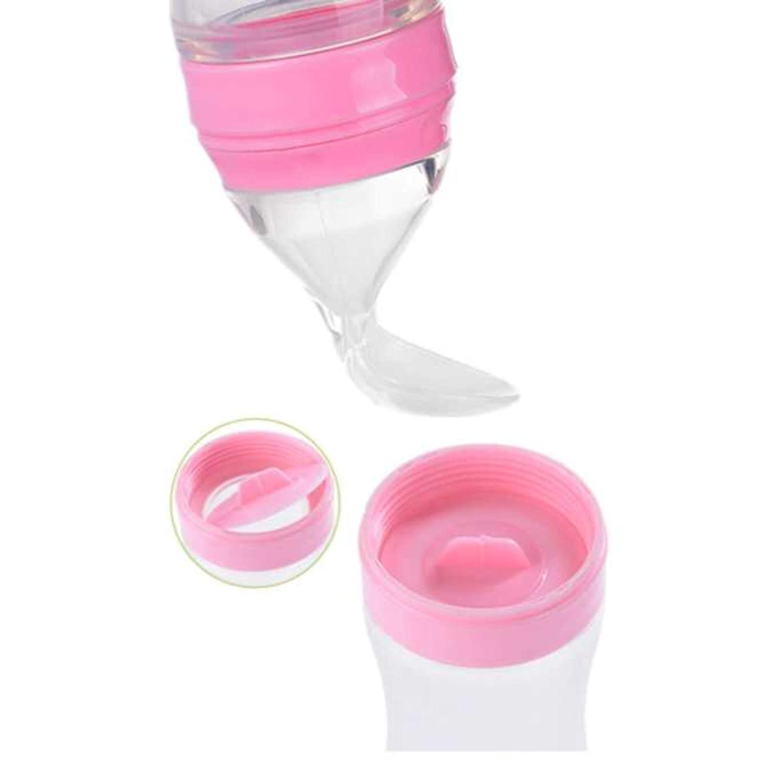 Smily Buds Silicone Squeeze Food Feeder with Feeding Spoon - Pink