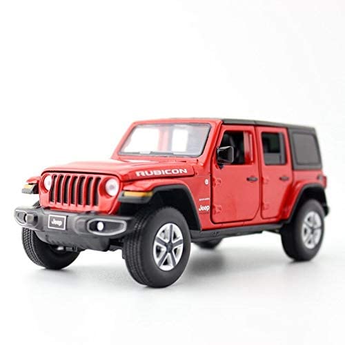 Smily Buds - Red Die Cast Jeep Wrangler Rubicon Diecast Vehicles Toys for Kids Openable Doors Blinking Light & Music Car Jeep Toys