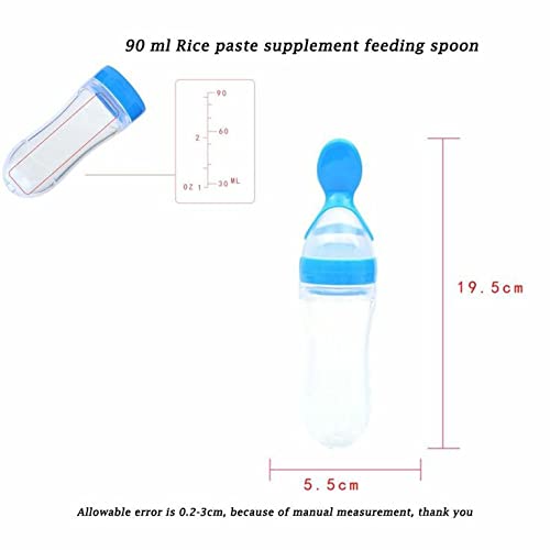 Smily Buds Silicone Squeeze Food Feeder with Feeding Spoon - Blue