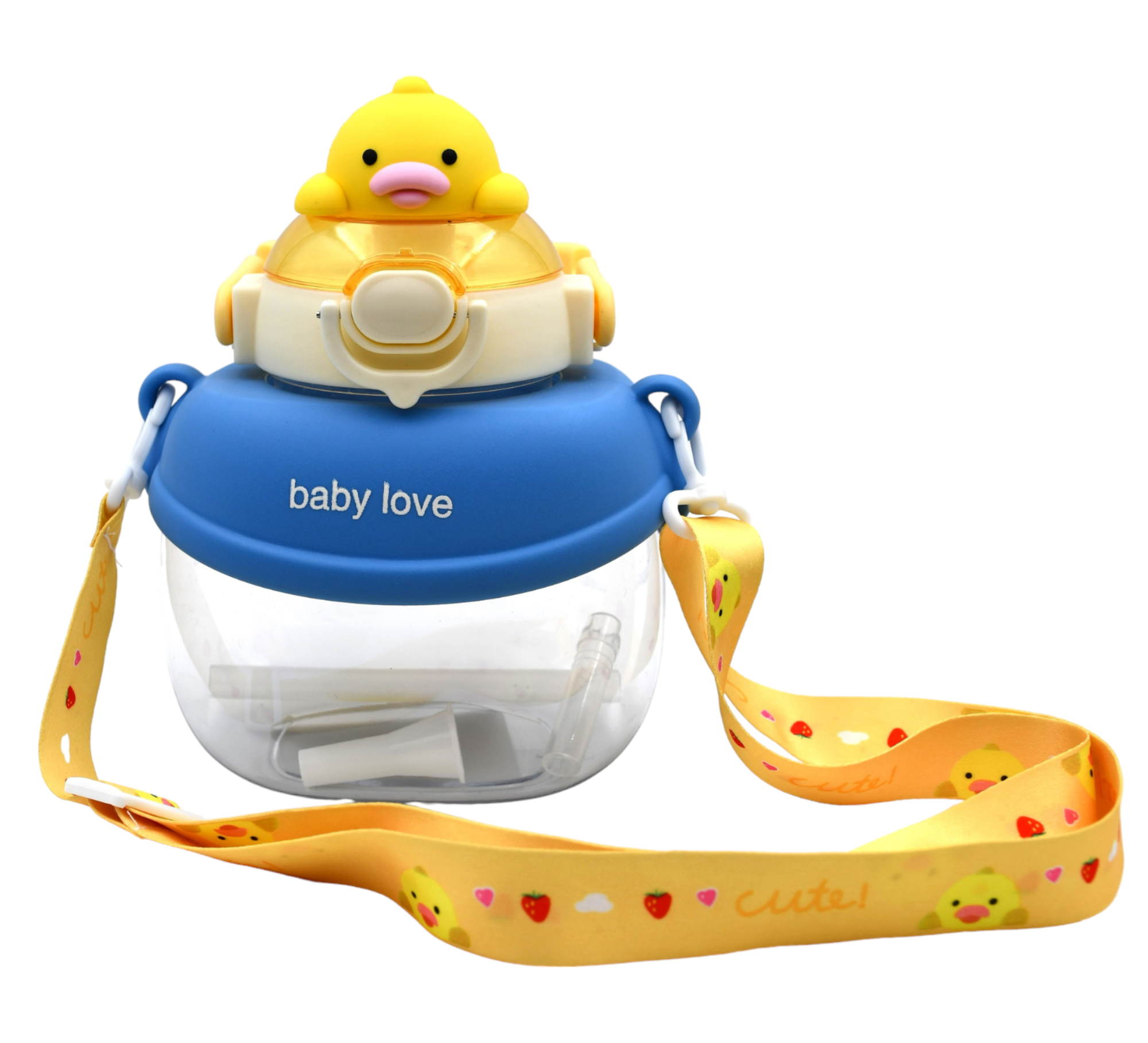 Smily Buds - Premium Rabbit Baby Straw Sipper Bottle | BPA Free | Anti-Leak | Boys & Girls Blue - 1Ltr