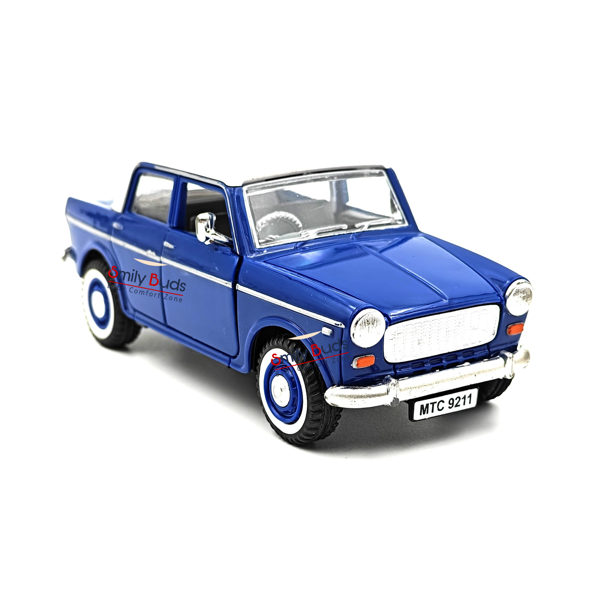 Smily Buds - Vintage Model MTC 9211 Padmini Fiat Classic Toy Pull Back Cars