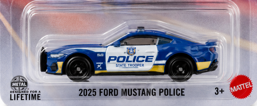 Smily Buds - Matchbox 1:64 Scale 2025 Ford Mustang Police for 3 Years & Above 100/125 (Blue)