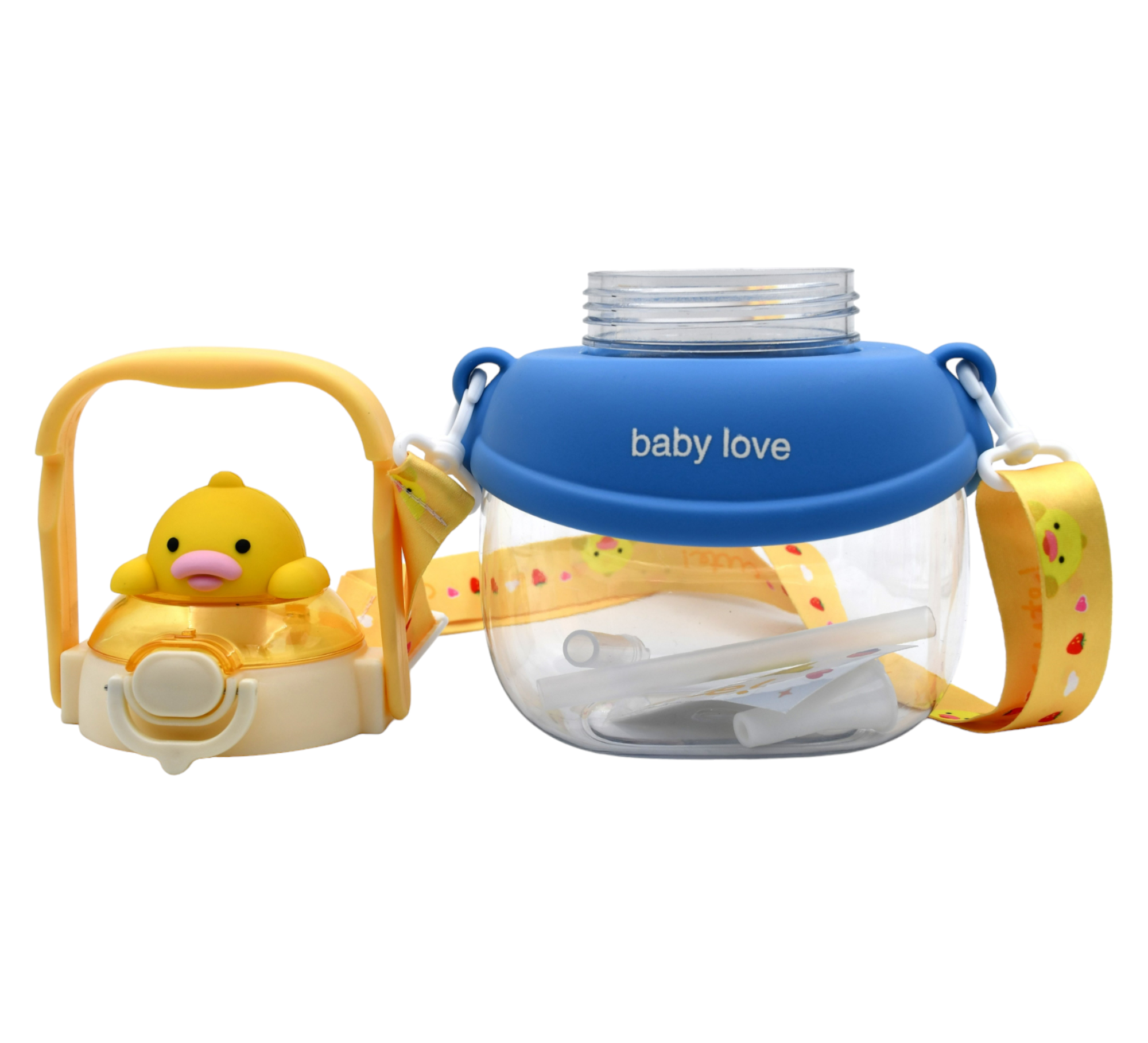 Smily Buds - Premium Rabbit Baby Straw Sipper Bottle | BPA Free | Anti-Leak | Boys & Girls Blue - 1Ltr