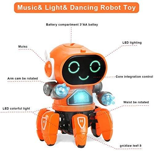 Smily Buds - ot Robot Octopus Style | Colorful Lights and Music | All Direction Movement | Dancing Robot Toys for Kids