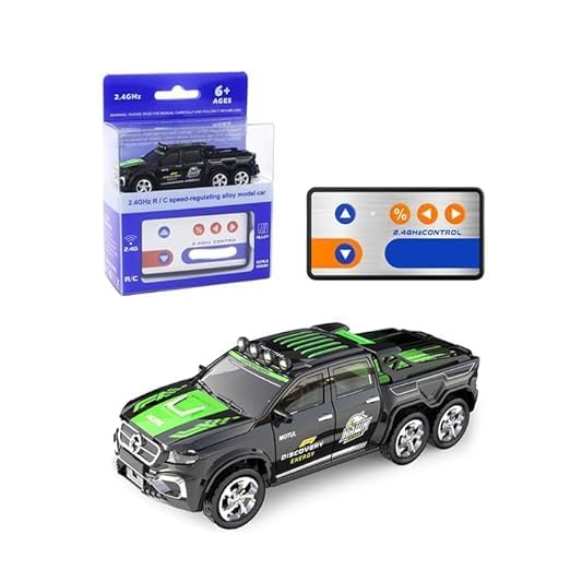 Smily Buds 1:64 Scale Mini Alloy Off-Road RC Car for Kids 6+ Age | USB Rechargeable 2.4Ghz Wireless Remote Control Car Toys Strip Lights