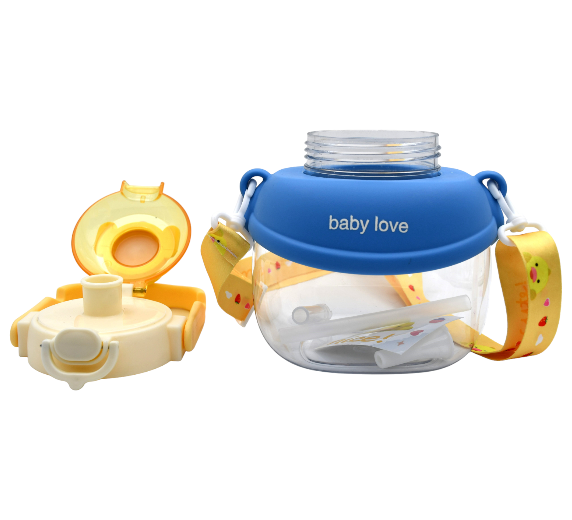 Smily Buds - Premium Rabbit Baby Straw Sipper Bottle | BPA Free | Anti-Leak | Boys & Girls Blue - 1Ltr