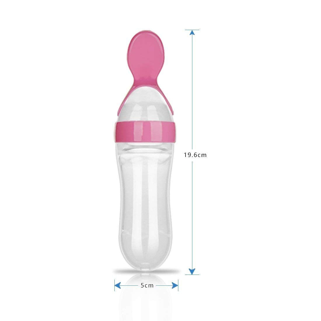 Smily Buds Silicone Squeeze Food Feeder with Feeding Spoon - Pink