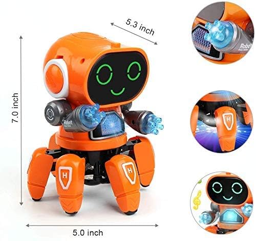 Smily Buds - ot Robot Octopus Style | Colorful Lights and Music | All Direction Movement | Dancing Robot Toys for Kids