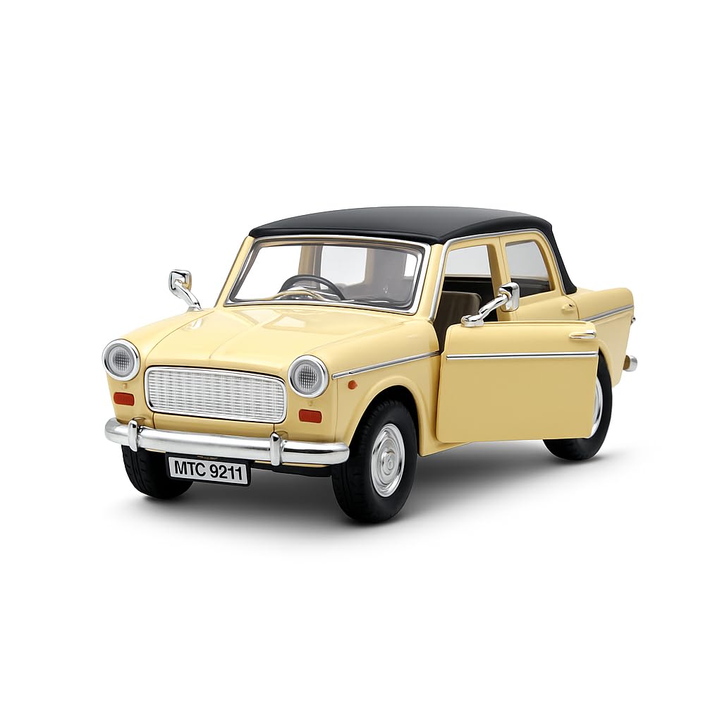 Smily Buds - Vintage Model MTC 9211 Padmini Fiat Classic Toy Pull Back Cars
