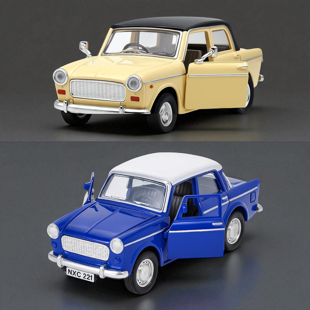 Smily Buds - MTC 9211 Padmini Fiat Classic Cars Cream & Blue