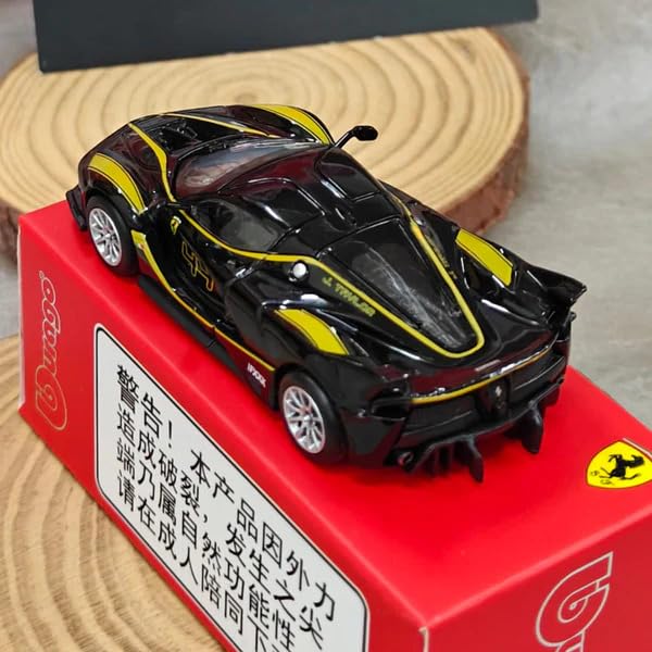 Smily Buds - 1:64 Scale Ferrari Series Model Collection Race Diecast Metal Model Car Black (FXX-K)