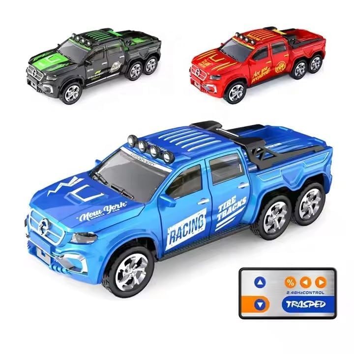 Smily Buds 1:64 Scale Mini Alloy Off-Road RC Car for Kids 6+ Age | USB Rechargeable 2.4Ghz Wireless Remote Control Car Toys Strip Lights
