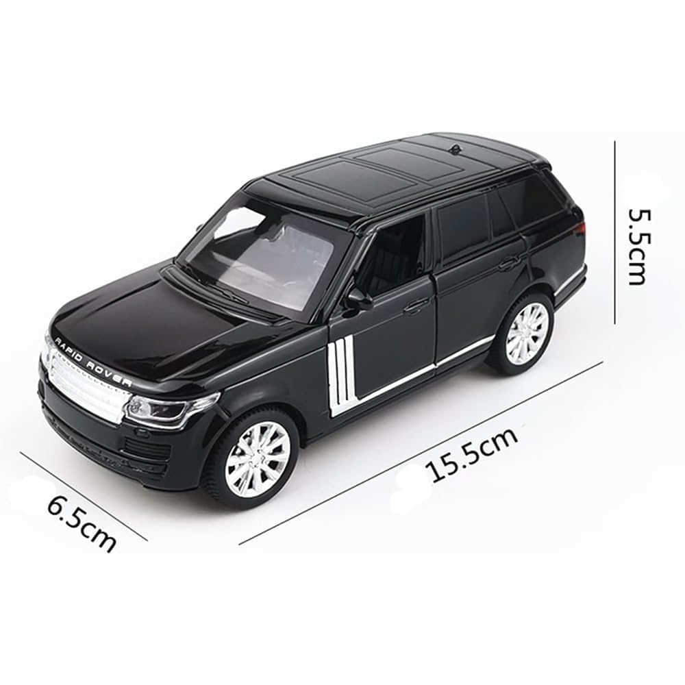 Smily Buds - 1:32 Scale Range Rover Alloy Pull Back Die-cast Car Model with Sound & Light | Premium Metal Toy for Kids & Collectors - Black