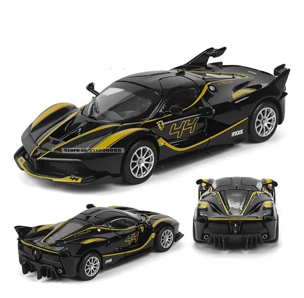 Smily Buds - 1:64 Scale Ferrari Series Model Collection Race Diecast Metal Model Car Black (FXX-K)