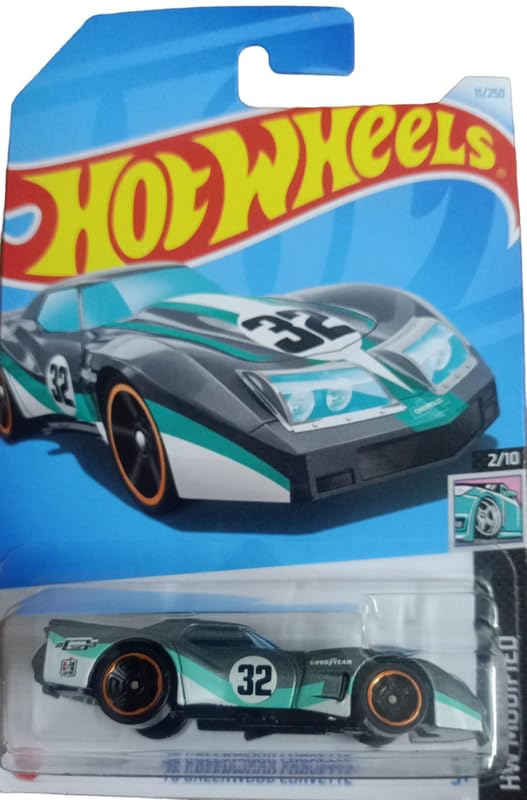 Smily Buds- Hot Wheels 76 Greenwood Corvette HW 1:64 Modified Ages 3 and Up (Grey)
