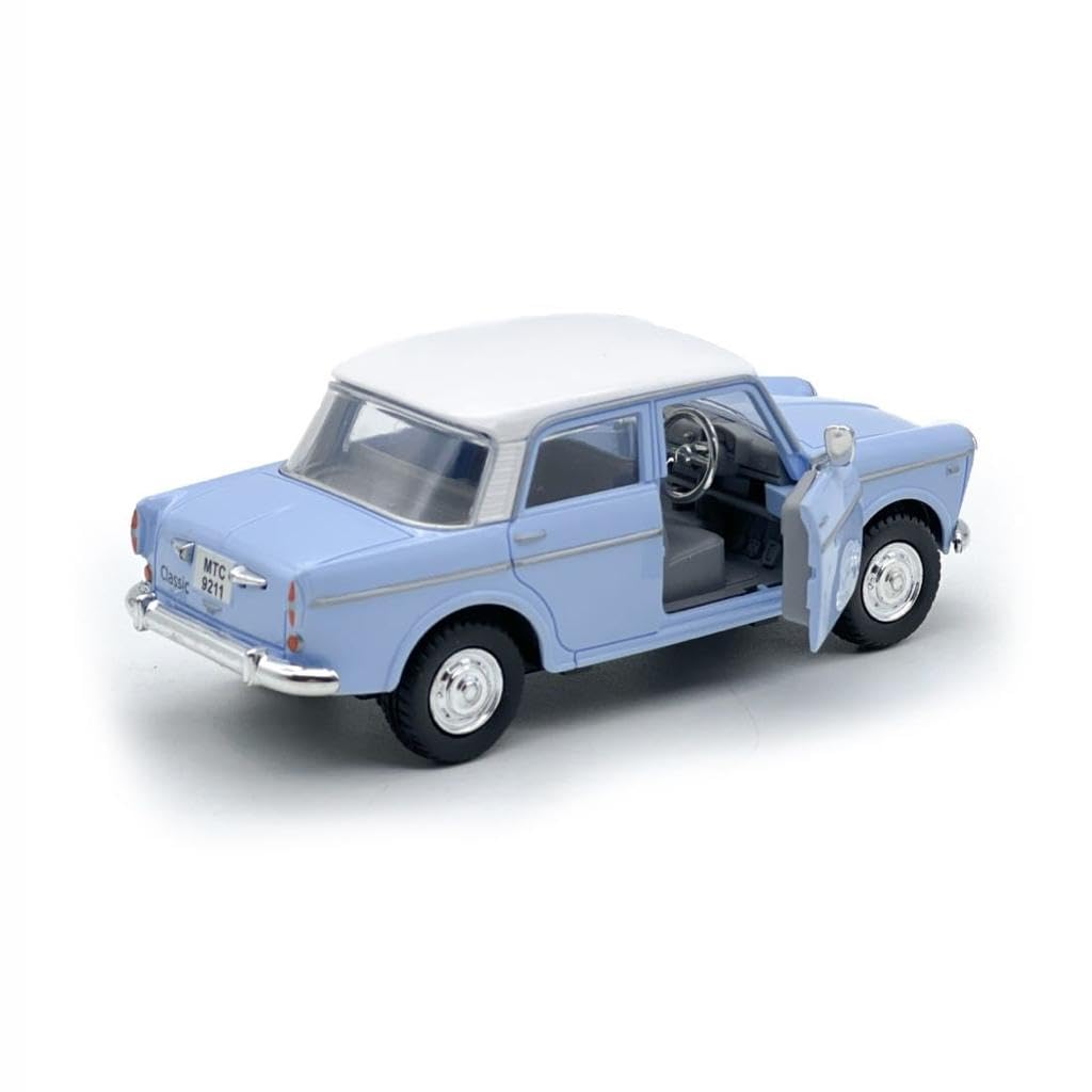 Smily Buds - Queen 70's Classic Toy Cars for Kids Pull Back Openable Doors (Light Blue)