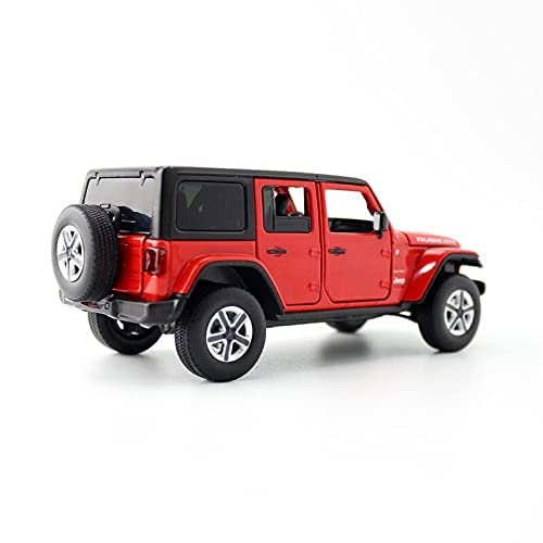 Smily Buds - Red Die Cast Jeep Wrangler Rubicon Diecast Vehicles Toys for Kids Openable Doors Blinking Light & Music Car Jeep Toys