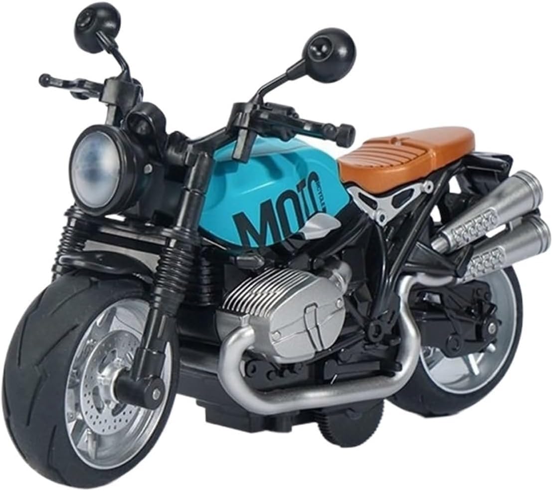 Smily Buds - 1:14 Scale Die-Cast Bike Pull Back Motorbike with Moving Handle Motorcycle Toy for Kids Birthday Gift Boys