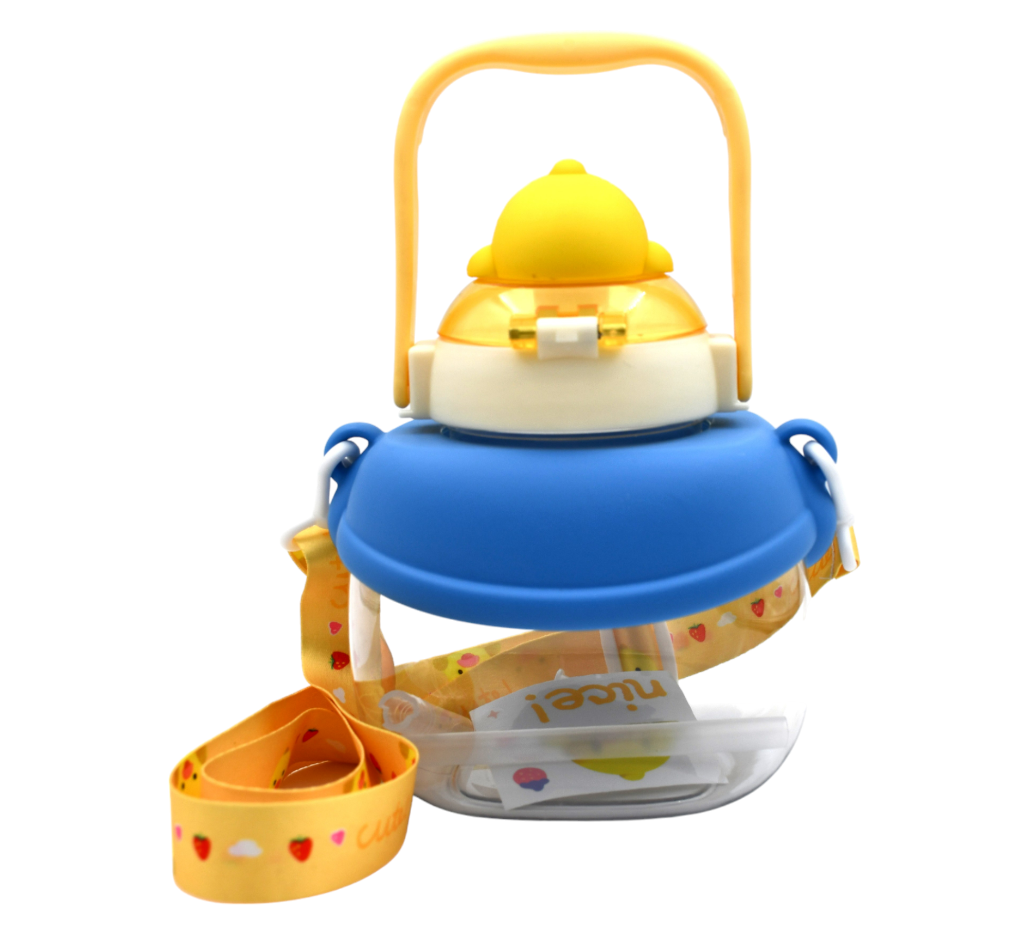 Smily Buds - Premium Rabbit Baby Straw Sipper Bottle | BPA Free | Anti-Leak | Boys & Girls Blue - 1Ltr