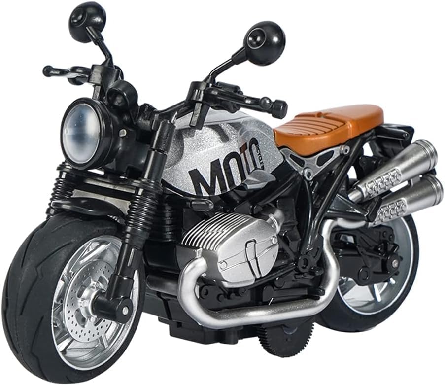 Smily Buds - 1:14 Scale Die-Cast Bike Pull Back Motorbike with Moving Handle Motorcycle Toy for Kids Birthday Gift Boys