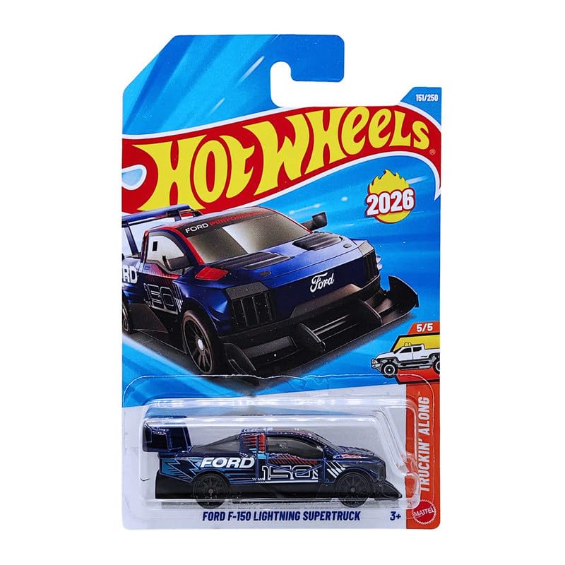 Smily Buds - Hot Wheels Ford F-150 Lightning Supertruck Truckin Along Ages 3 and Up 151/250 (Blue)