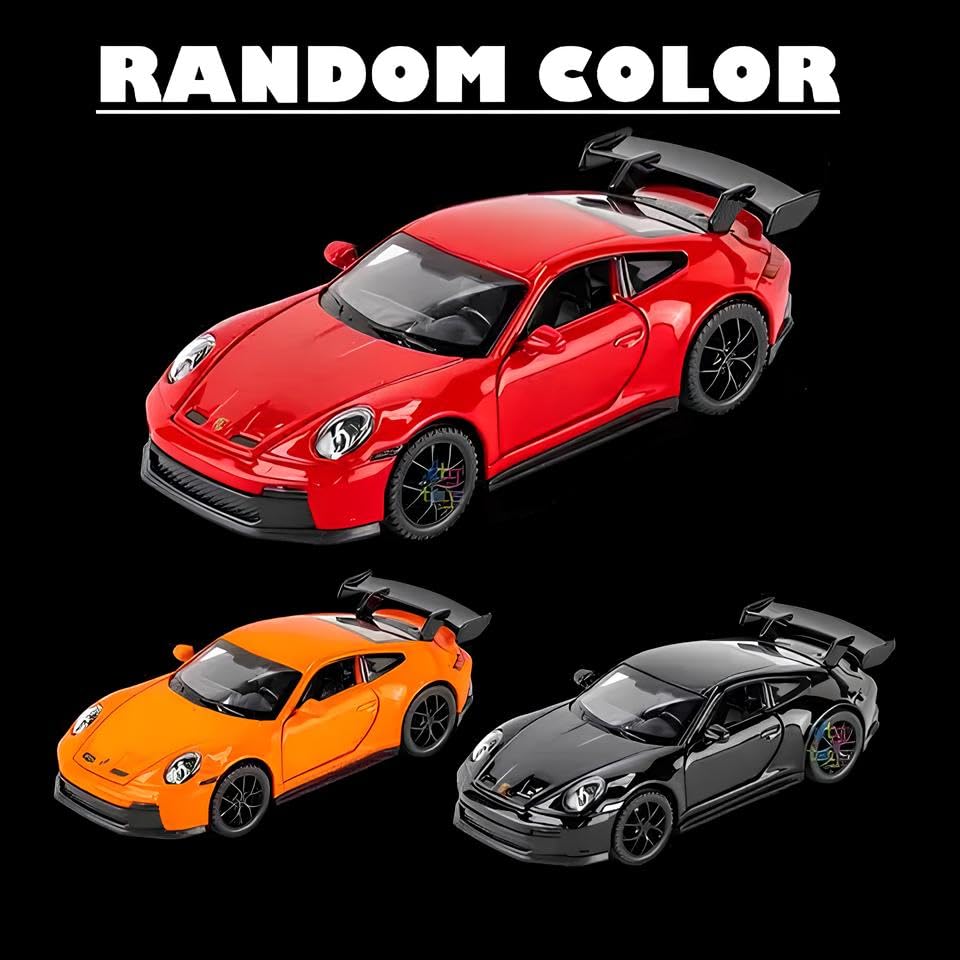 Smily Buds Diecast Alloy Metal Porsche Pull Back Toy Die-Cast with Openable Doors & Light Music Best Gifts Toys Kids