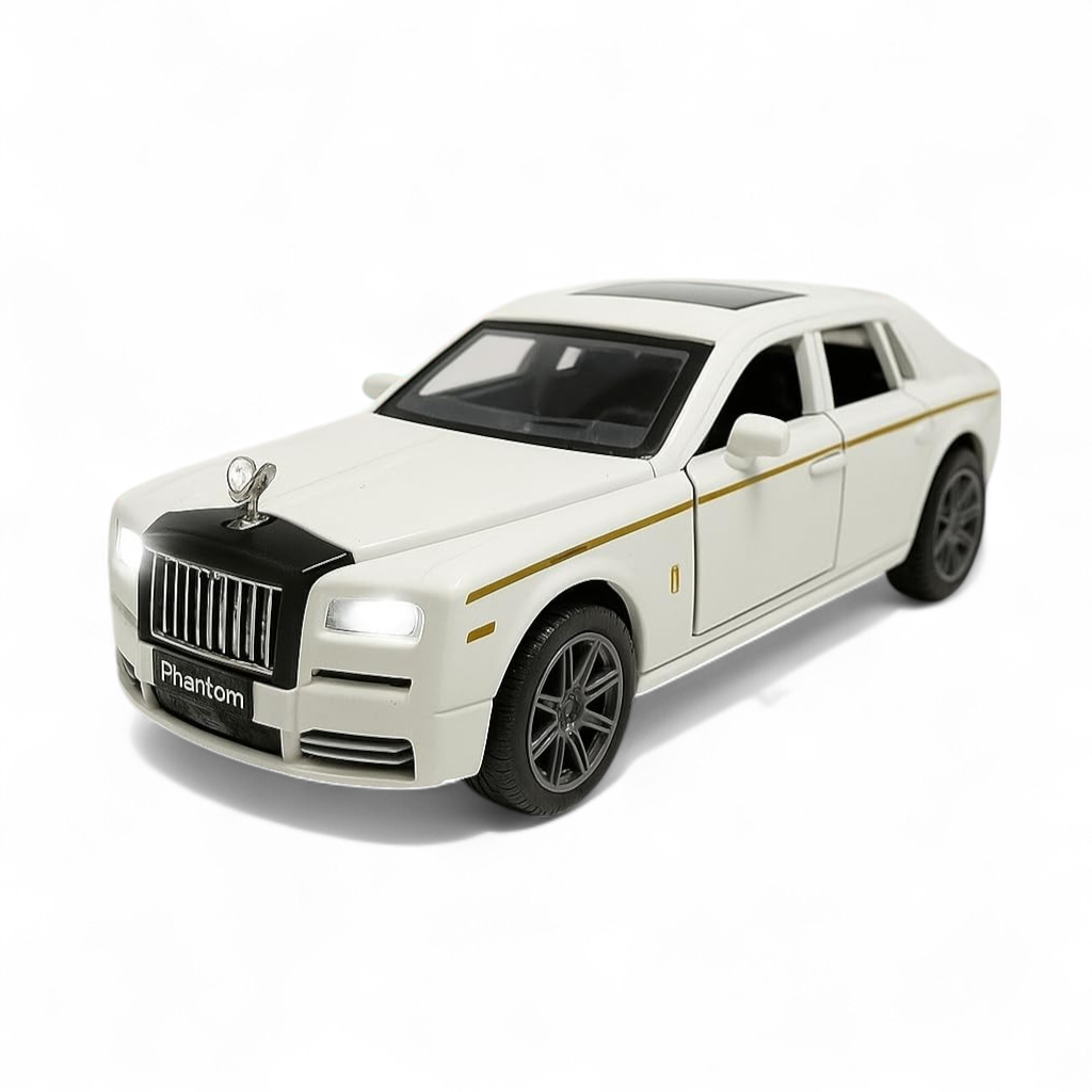 Smily Buds - Rolls-Royce Phantom Premium 1:36 Scale Die-Cast Metal Pull-Back Openable Doors, Lights and Music Car Toy