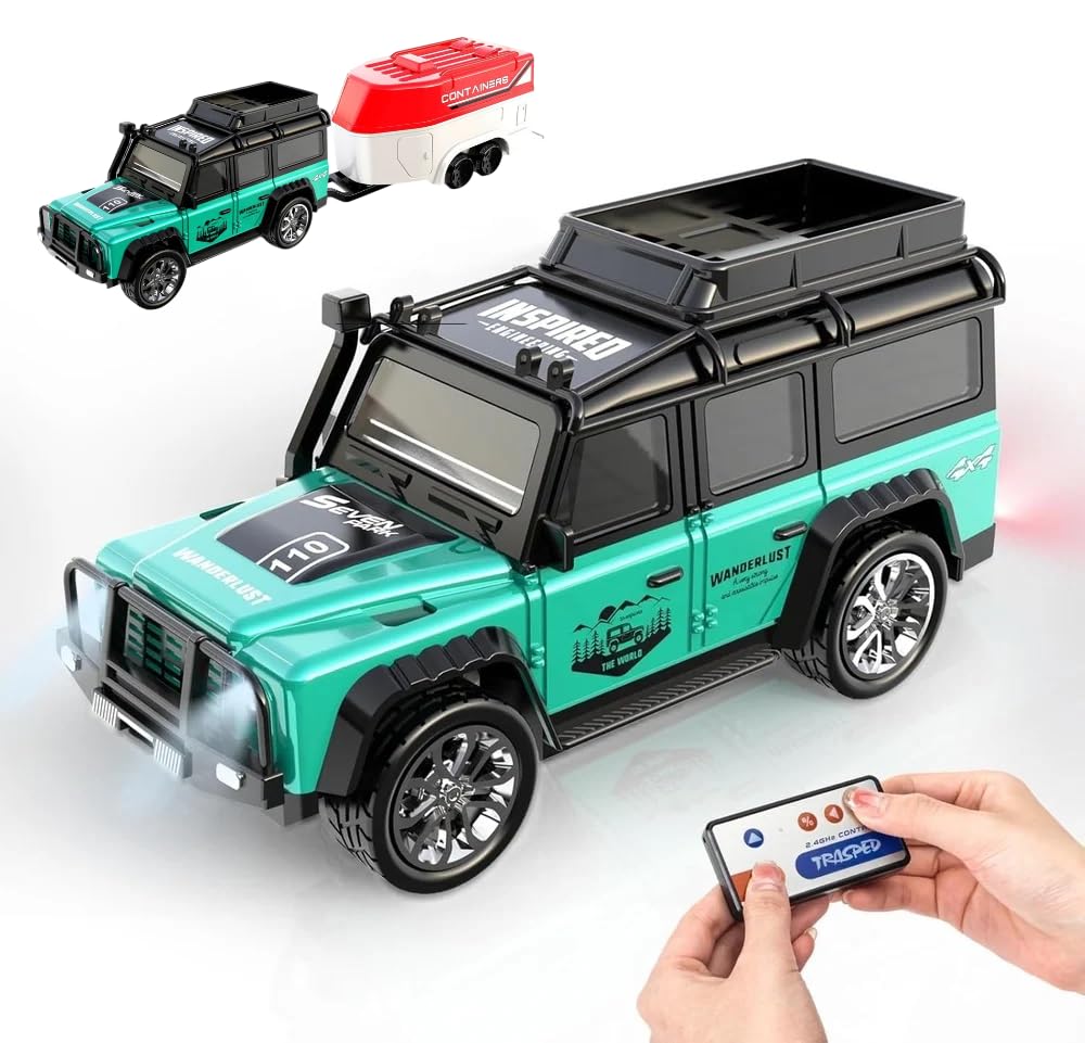 Smily Buds Remote Control Small Car, 1:64 Scale Off-Road RC Car, USB Rechargeable 2.4GHZ Three Speed Indoor Alloy Vehicle for Kids