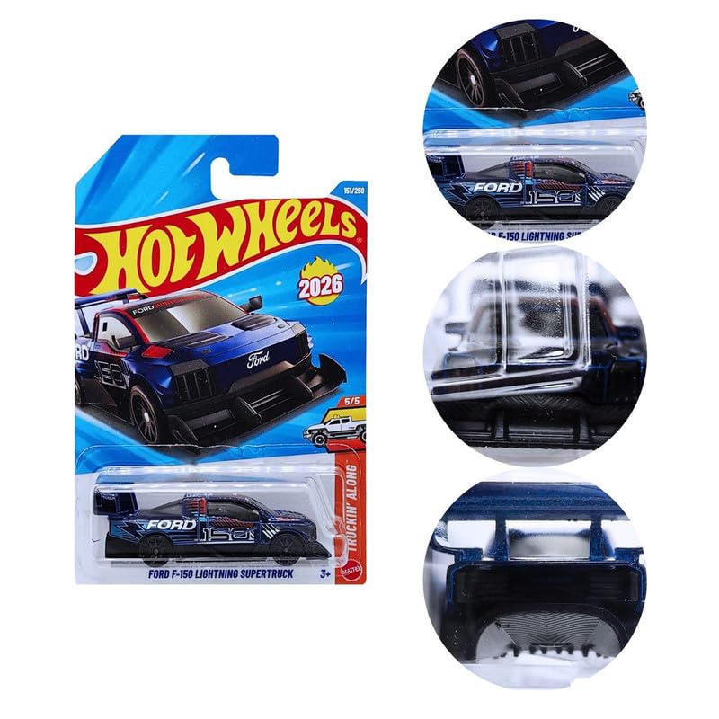 Smily Buds - Hot Wheels Ford F-150 Lightning Supertruck Truckin Along Ages 3 and Up 151/250 (Blue)