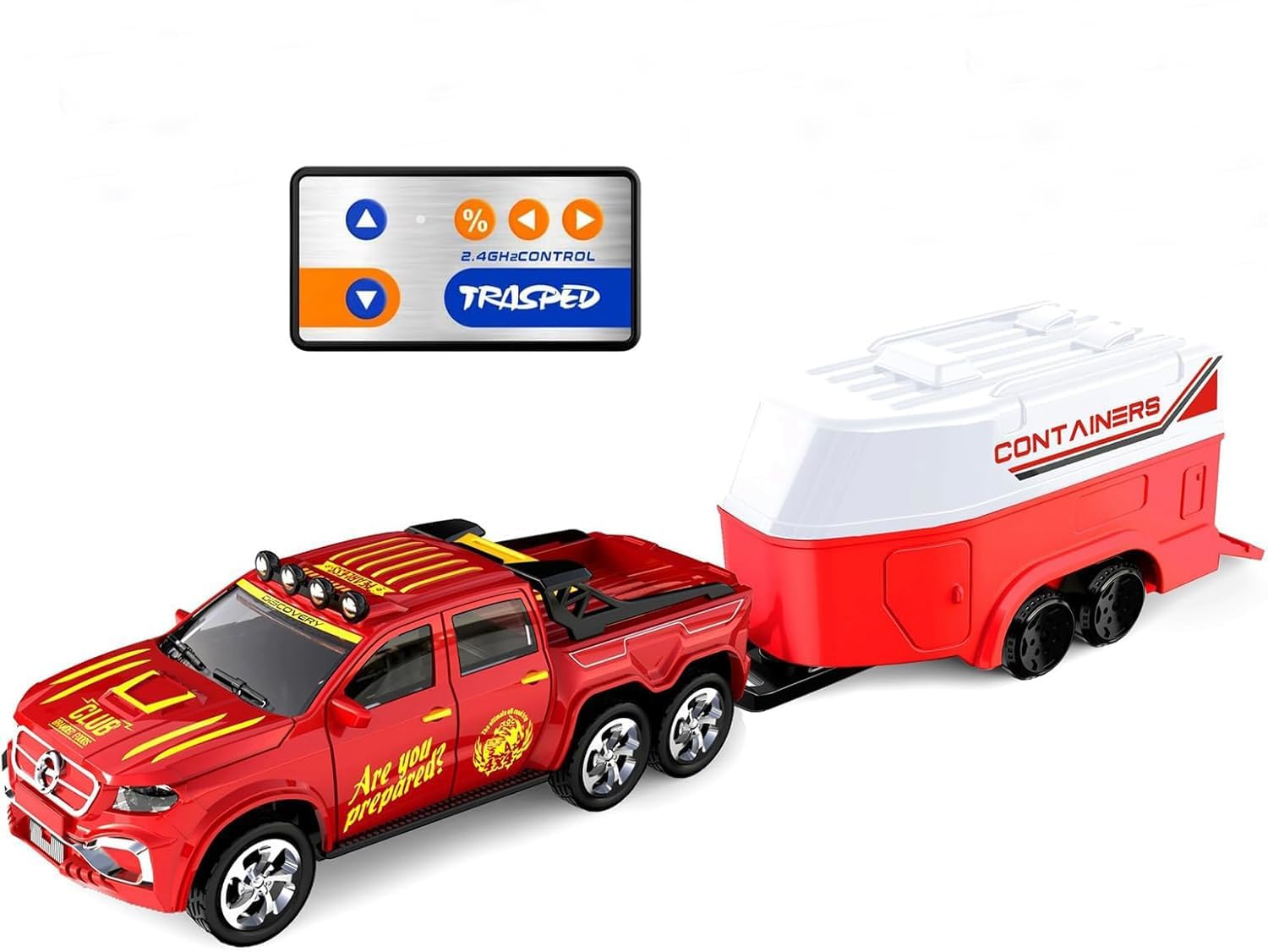 Smily Buds 1:64 Scale Mini Alloy Off-Road RC Car for Kids 6+ Age | USB Rechargeable 2.4Ghz Wireless Remote Control Car Toys Strip Lights, (Red)