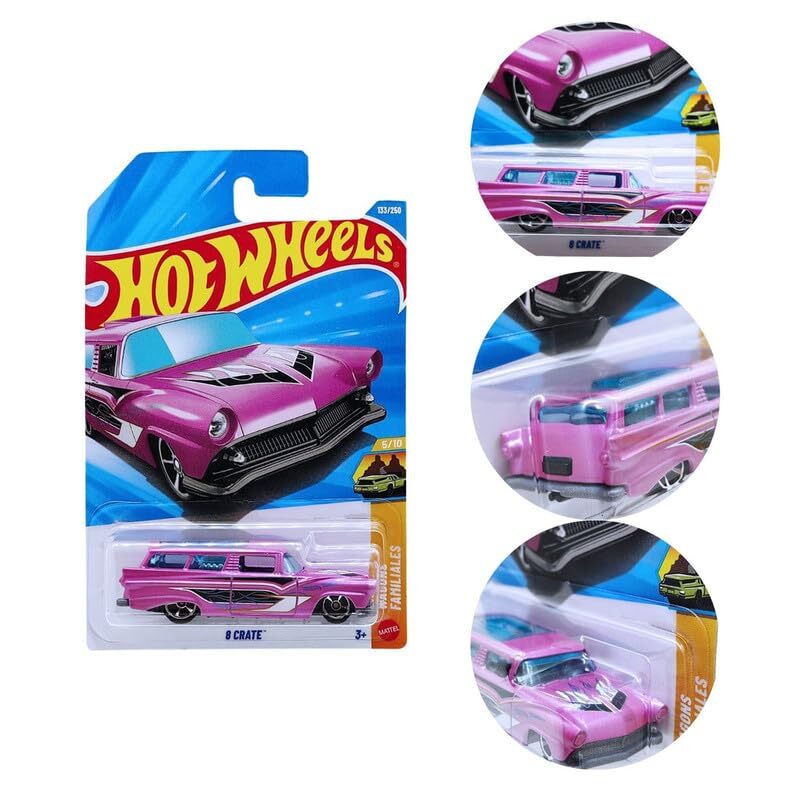 Smily Buds - Hot Wheels 8 Crate Wagons Ages 3 and Up 133/250 (Pink)
