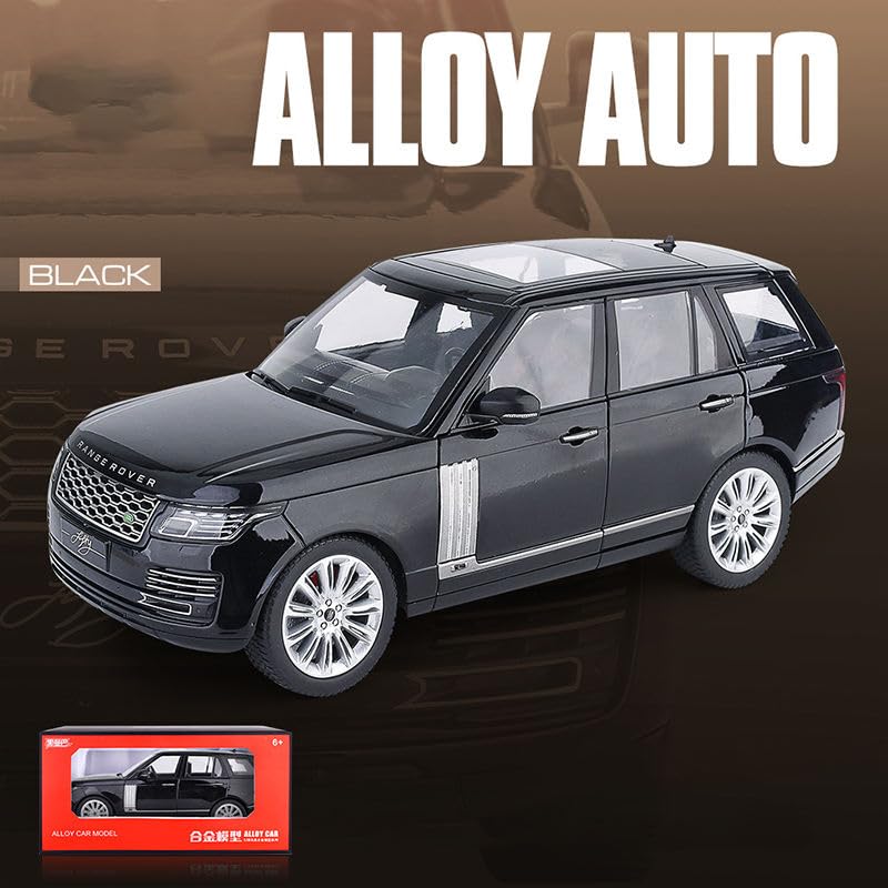 Smily Buds - 1:32 Scale Range Rover Alloy Pull Back Die-cast Car Model with Sound & Light | Premium Metal Toy for Kids & Collectors - Black