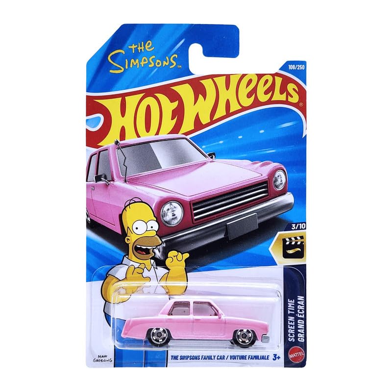 Smily Buds Importde Hot Wheels The Simpsons Family Car Screen Time Ages 3 and Up 108/250 (Pink)