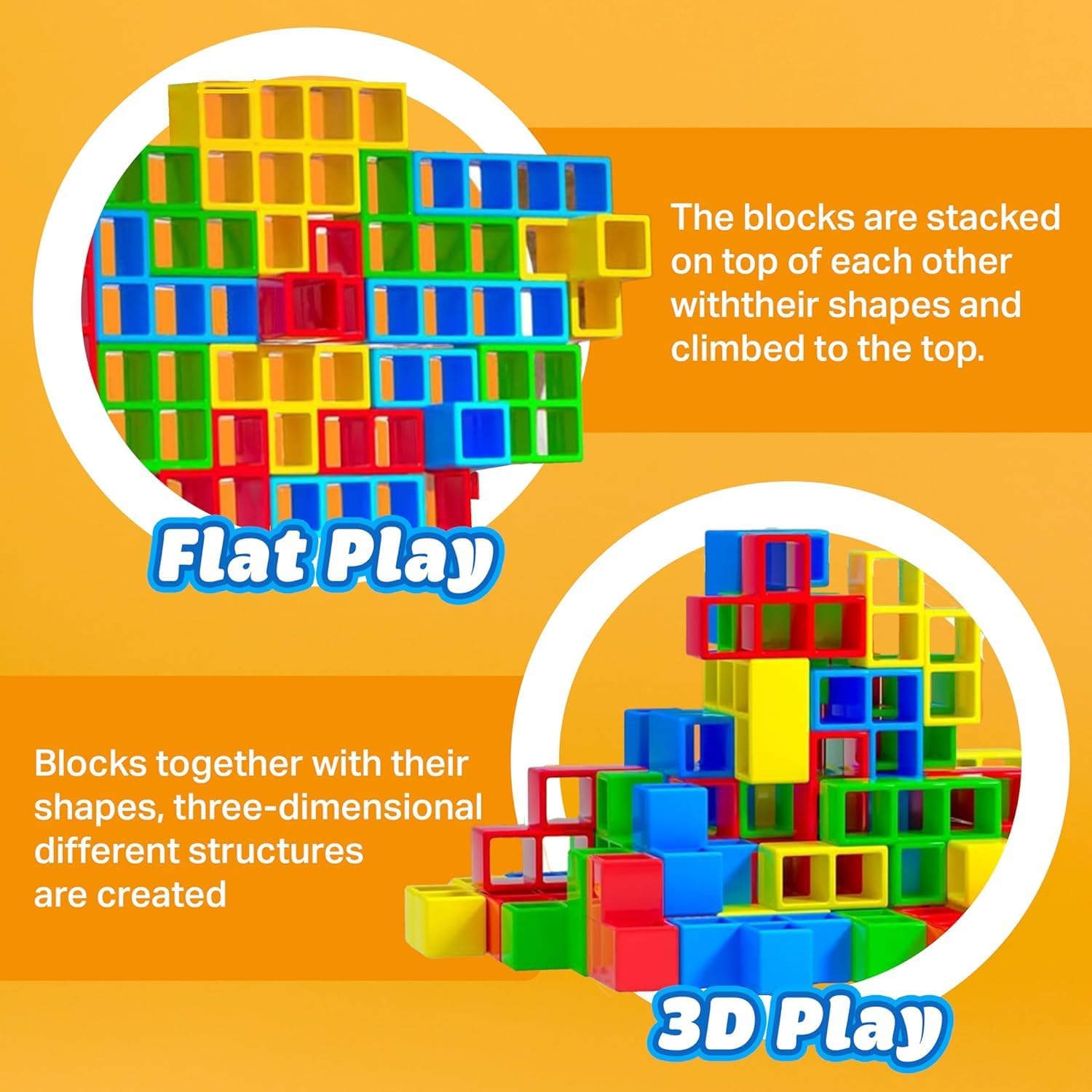 Smily Buds Balance Building Block Game – 32 PCS Colorful Educational Toy for Kids