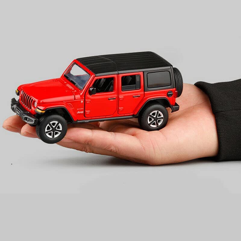 Smily Buds - Red Die Cast Jeep Wrangler Rubicon Diecast Vehicles Toys for Kids Openable Doors Blinking Light & Music Car Jeep Toys