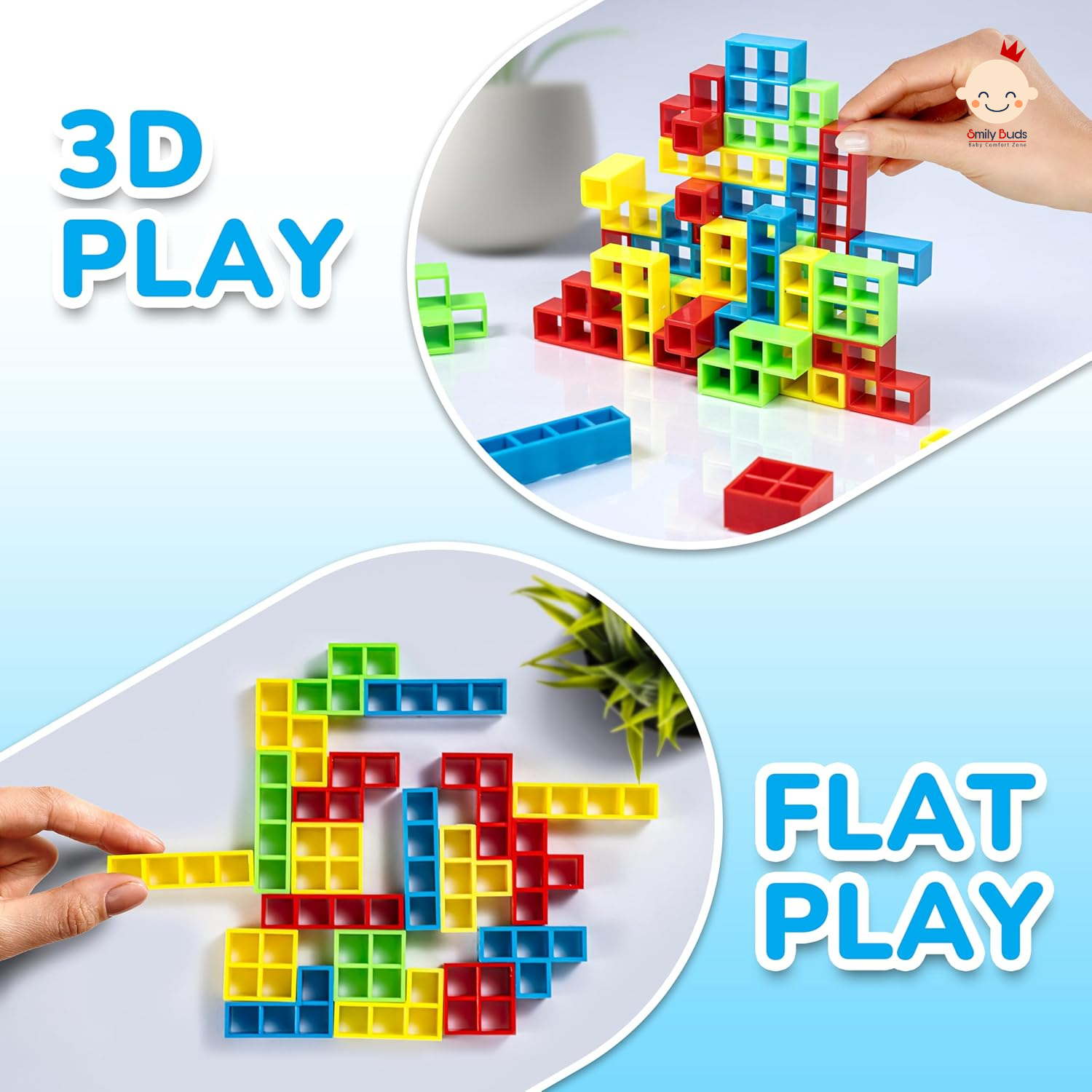 Smily Buds Balance Building Block Game – 32 PCS Colorful Educational Toy for Kids