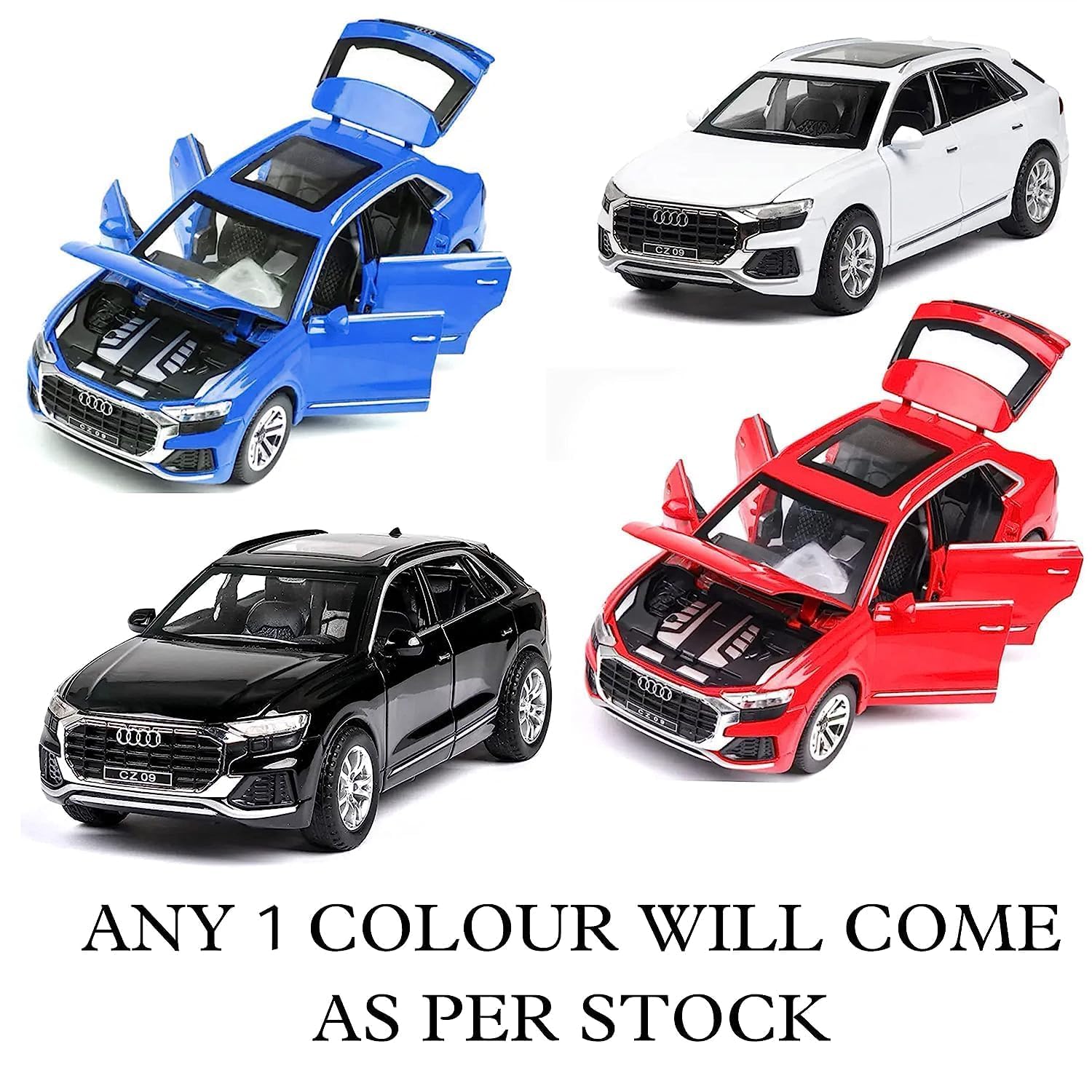 Smily Buds - Diecast Metal Audi Q8 SUV Simulation Alloy Car Model Toy with Sound Light