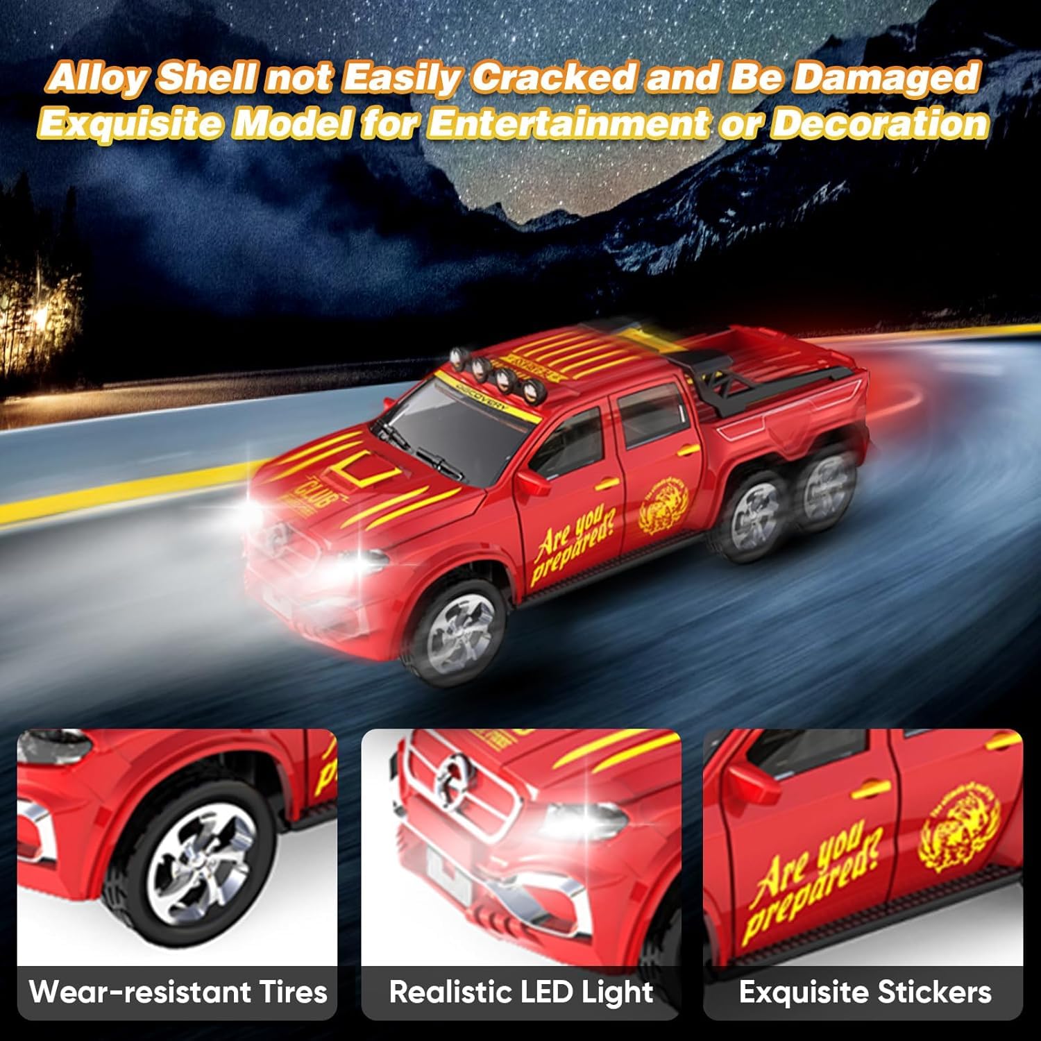 Smily Buds 1:64 Scale Mini Alloy Off-Road RC Car for Kids 6+ Age | USB Rechargeable 2.4Ghz Wireless Remote Control Car Toys Strip Lights, (Red)