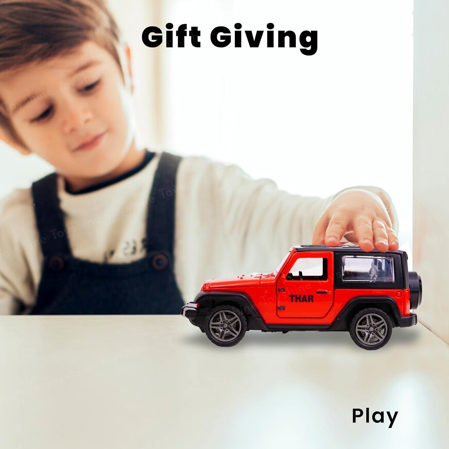 Smily Buds Mahindra Thar Die-cast Metal Pullback with Openable Doors | 1:36 Scale