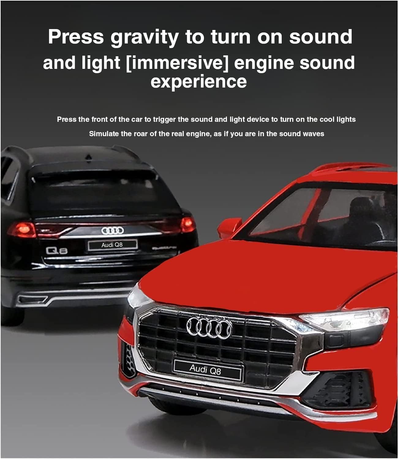 Smily Buds - Diecast Metal Audi Q8 SUV Simulation Alloy Car Model Toy with Sound Light