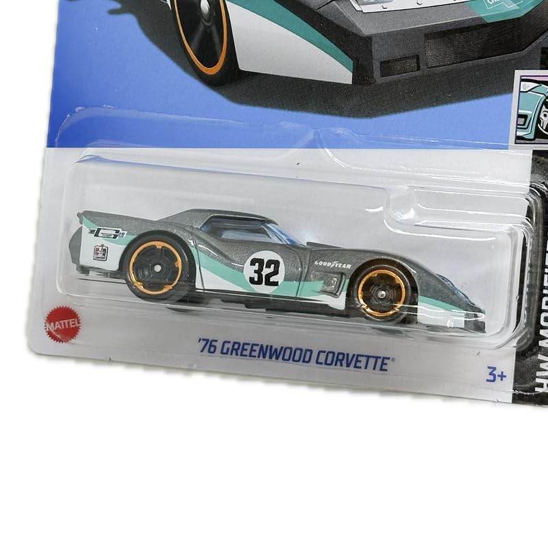 Smily Buds- Hot Wheels 76 Greenwood Corvette HW 1:64 Modified Ages 3 and Up (Grey)